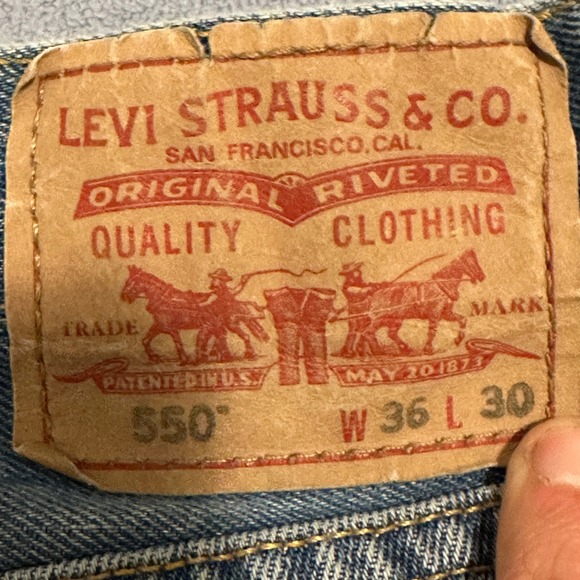 Levi's 550 Relaxed Fit Jeans Straight Leg Denim Stretch Blue Mens Size 36 x 30 - Picture 12 of 16